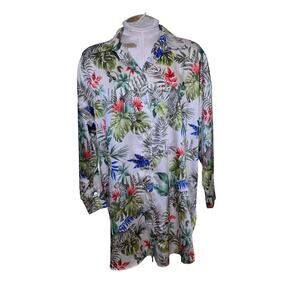 Zara Tunic Floral  & Tiger  Long Sleeve Multicolor Tunic Shirt size‎ S